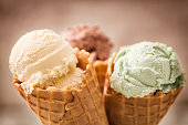 istock Vanilla, Chocolate and Pistachio Ice Cream 663910012