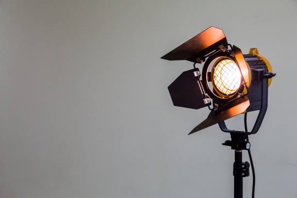 istock Spotlight with halogen bulb. Lighting equipment for Studio photography or videography 663910016