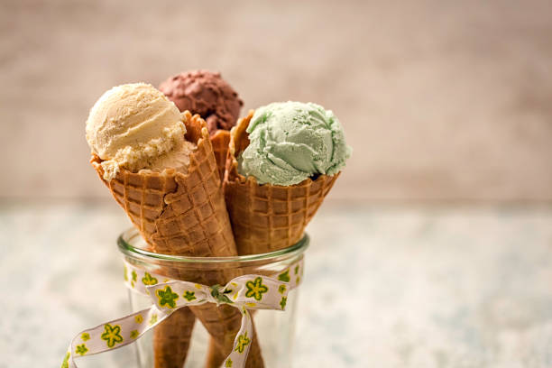 istock Vanilla, Chocolate and Pistachio Ice Cream 663910028