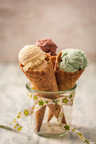 istock Vanilla, Chocolate and Pistachio Ice Cream 663910058