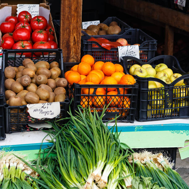 istock Fruits and vegetables on the  market 663913980