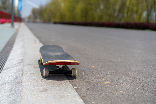 skateboard on road
