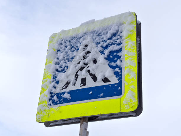 istock Traffic sign after snowstorm 663921528