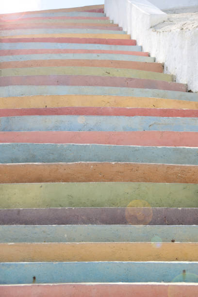 istock Pastel Painted Stairway at Delfines Beach in Cancun 663924188