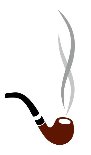 The logo of the tobacco tube. The logo of the tobacco pipe with smoke. 7676 stock illustrations