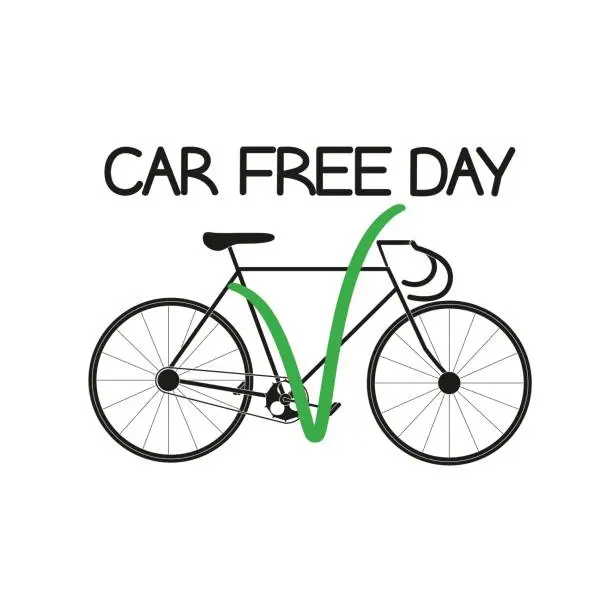 Vector illustration of my choice - bike, the International Car Free Day