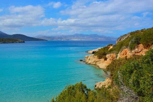 istock Sea coast in a quiet sunny day. 663937782