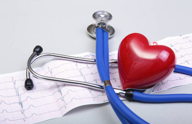 istock RX prescription, Red heart and a stethoscope on white background 663958194