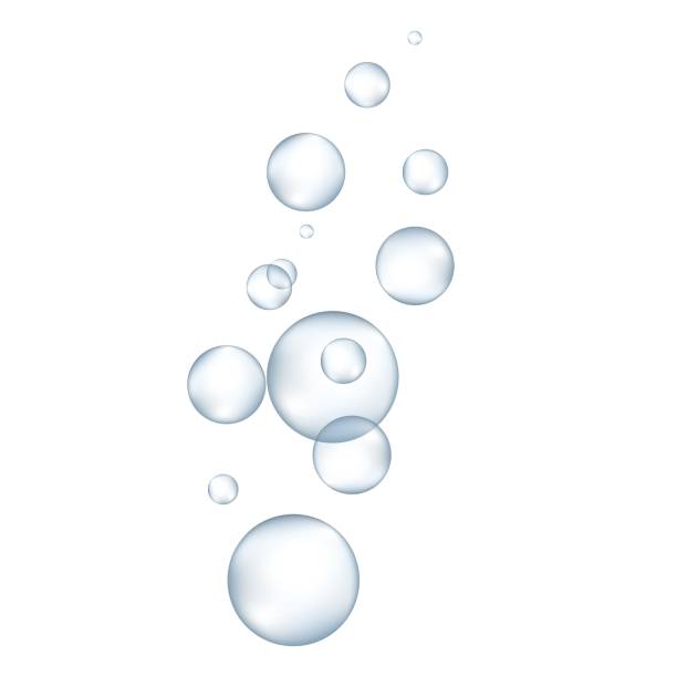 białe pęcherzyki wody z odbiciem zestaw ilustracji wektorowych. - drop set water vector stock illustrations