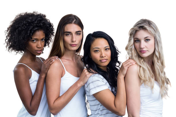istock Multiethnic women standing in a line 663969822