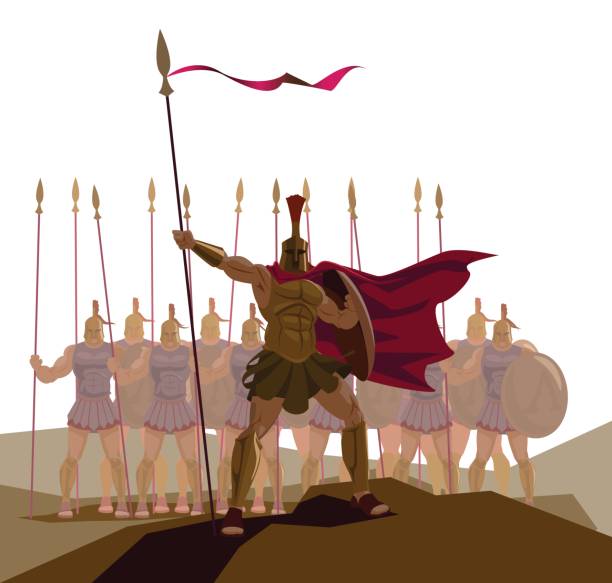 istock Detachment of Roman legionaries. Vector illustration 663969912