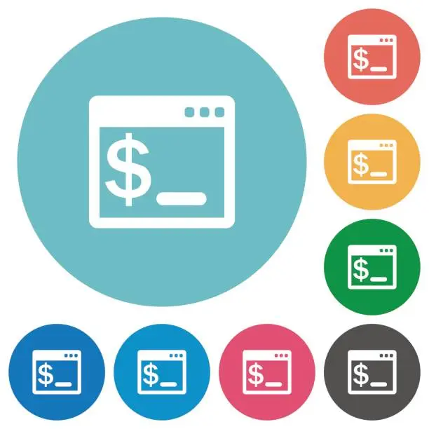 Vector illustration of Flat OS terminal icons