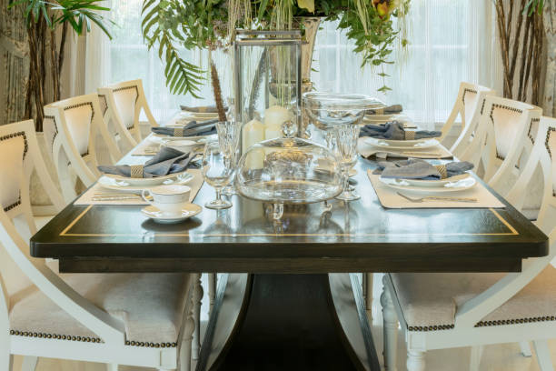 istock elegant table set in classic style dining room interior 663974024