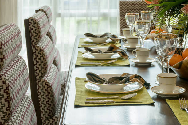 istock elegant table set in modern style dining room interior 663974460