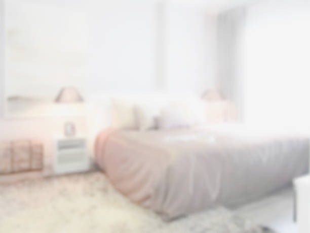 Defocus background bedroom in lively style decoration stock photo