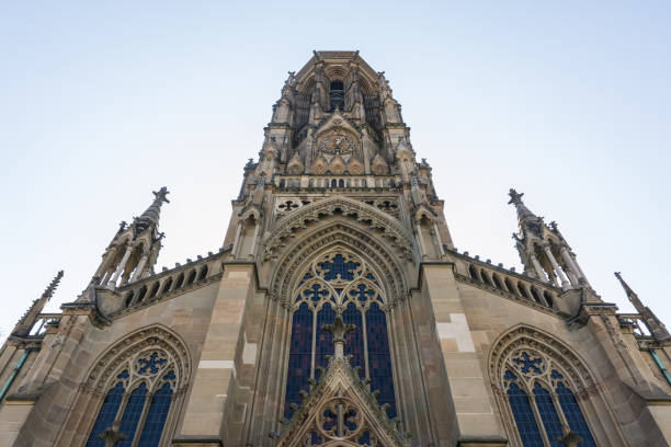istock Feuersee Stuttgart Germany Europe Cathedral Religious Old Architecture Destination Visit Travel City Buildings Park Pond 663981872