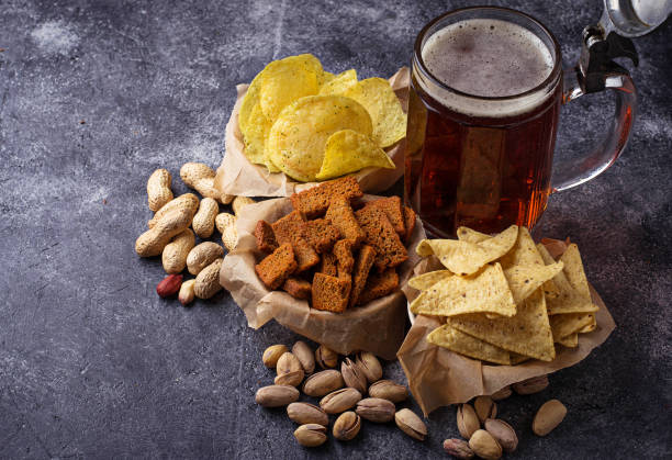 Beer and different snacks