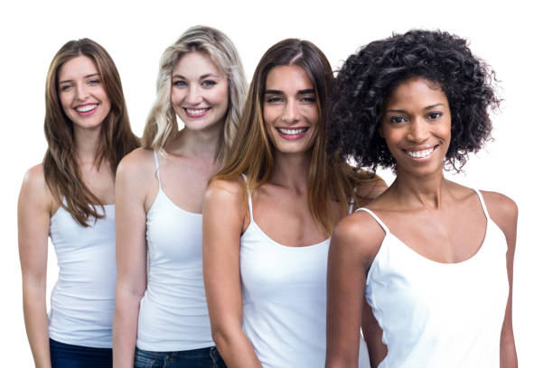 istock Multiethnic women standing in a line together 663984272
