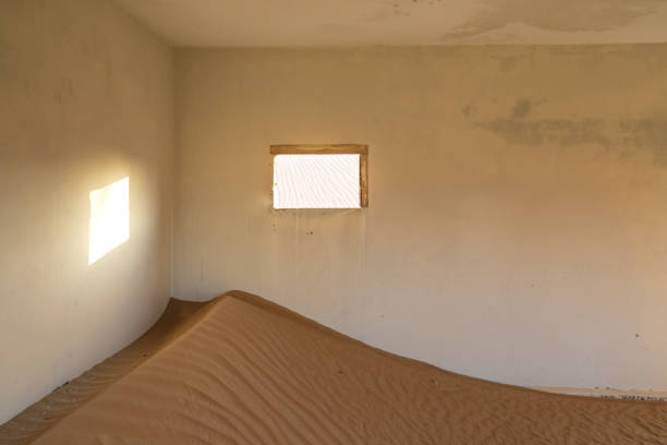 istock Abandoned ghost village in Arabian desert. 663984474