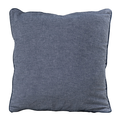 Gray cotton backrest pillow isolated on white background