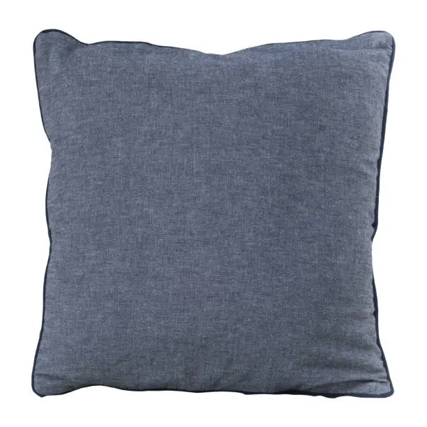 Gray cotton backrest pillow isolated on white background