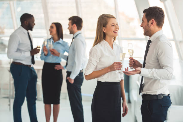 istock Business people celebrating 664004128