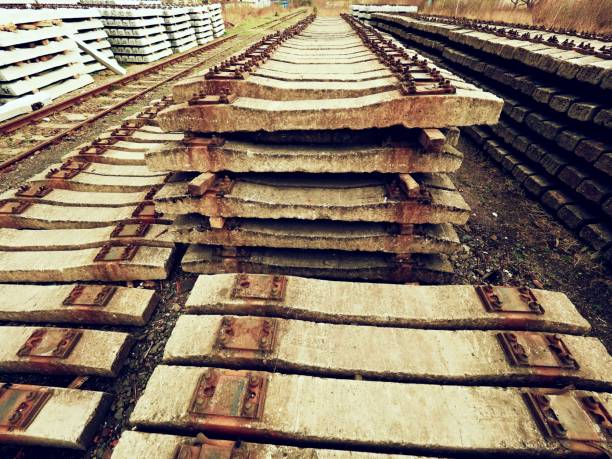 Railroad tracks and junctions, backlit situation.