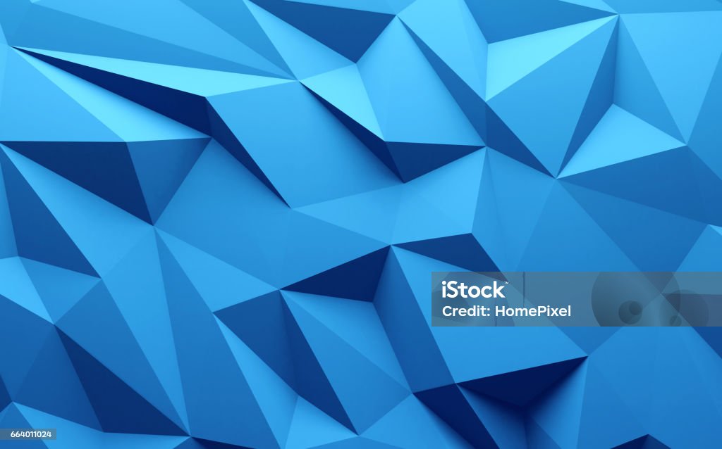 3D rendering Blue color triangle geometrical background Backgrounds stock illustration