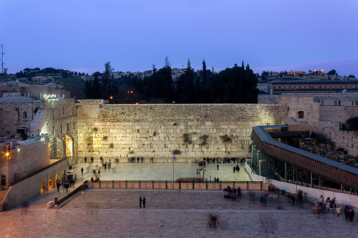 The Western Wall (Wailing Wall) at Night - Jerusalem