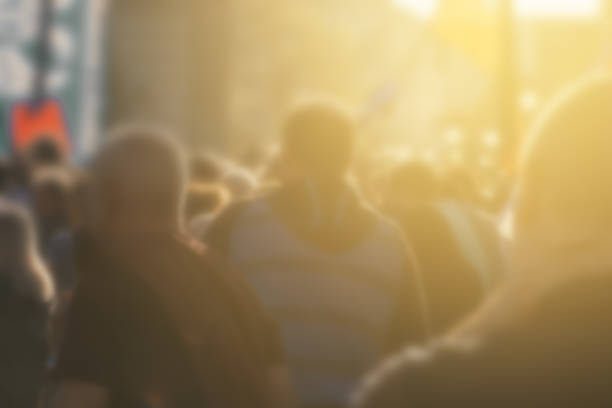 istock Defocused crowd attending political meeting 664029072