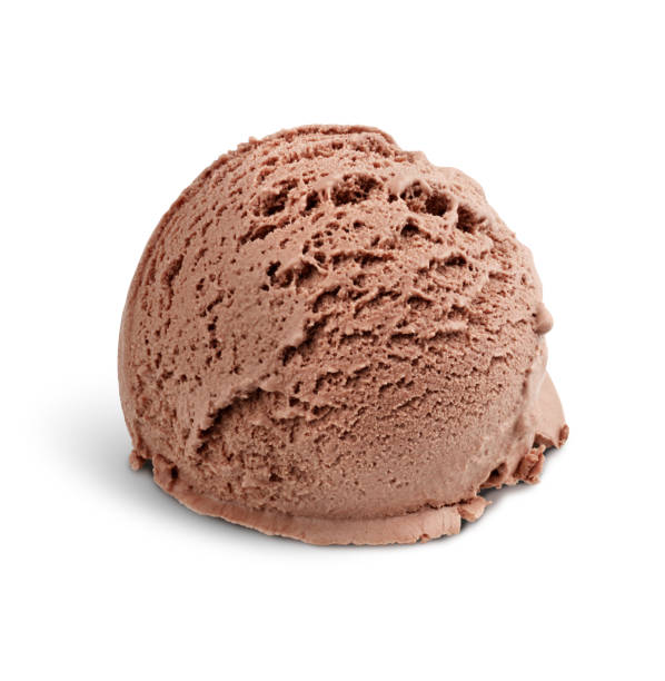 istock Chocolate ice cream scoop on white, clipping path 664029548