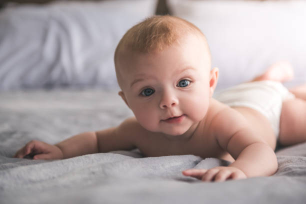 istock Cute baby at home 664043880