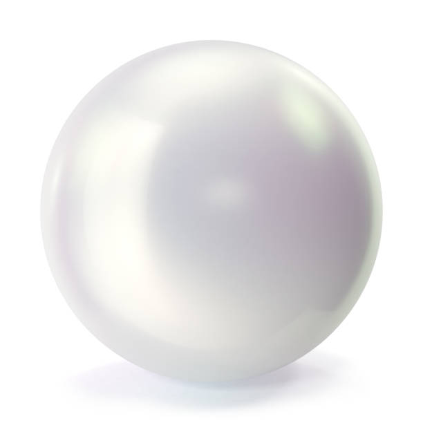 istock Pearl isolated on white backgorund. Oyster pearl ball for luxury accessories. Sphere shiny sea pearl. 3d rendering 664043976
