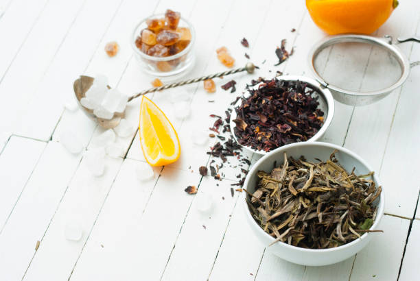 istock Tea crops and lemon, sugar 664047750