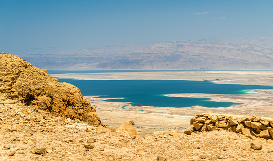 Ruins of Masada fortress and Dead Sea - Israel