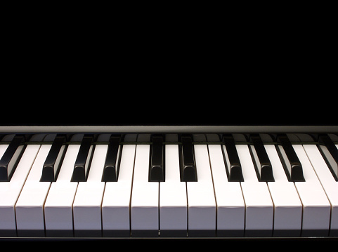 upright piano octave with copy space