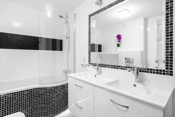 istock Luxury bathroom with mosaic tiles 664069228