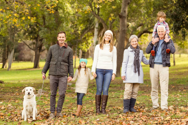 istock Extended family posing with warm clothes 664072046