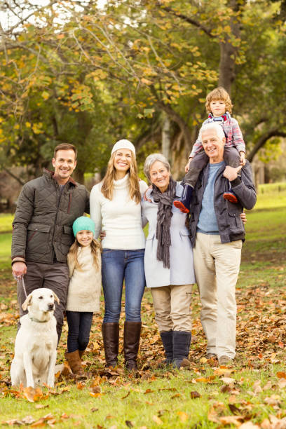 istock Extended family posing with warm clothes 664072252