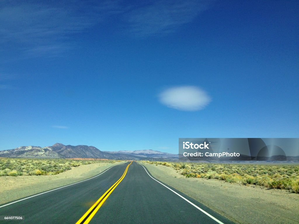 Extraterrestrial Highway Lonely Highway 375 in central Nevada. Western United States. Area 51 - Nevada Stock Photo