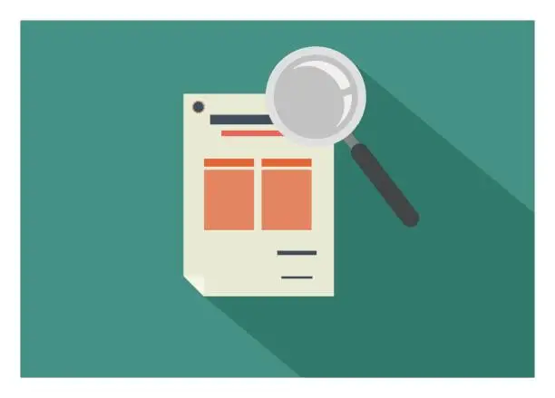 Vector illustration of document auditing simple flat icon