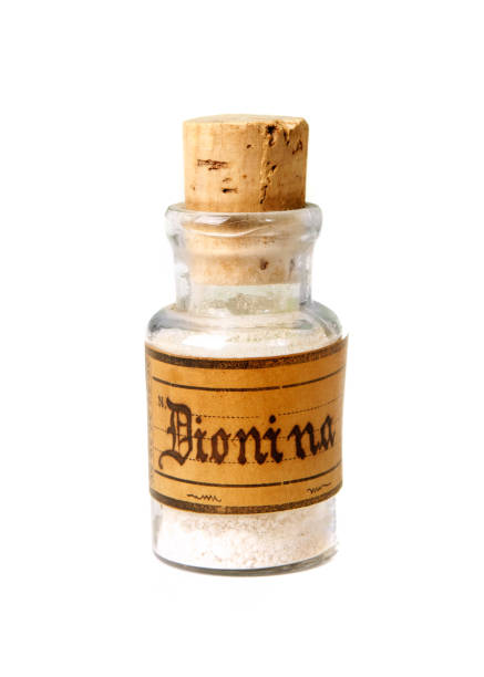 istock Vintage pharmaceutical glass bottle with dionina 664083748