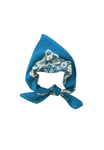 istock Blue, light blue kerchief-bandana with a pattern, isolated 664084746