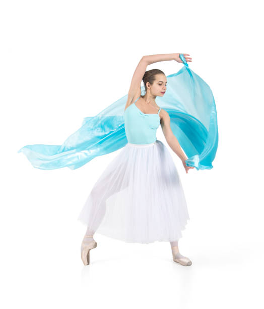 istock Young smiling girl is dancing ballet. 664088010
