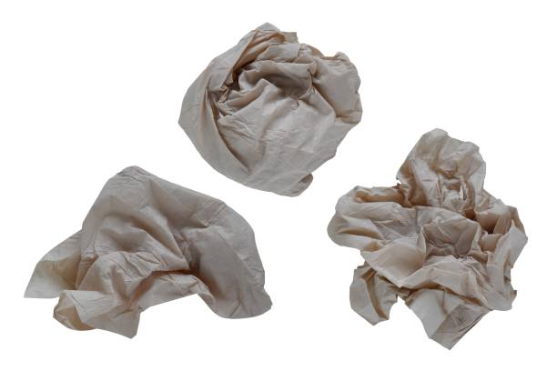 istock Piece paper napkin brown , isolated on white background with clipping path. 664107054