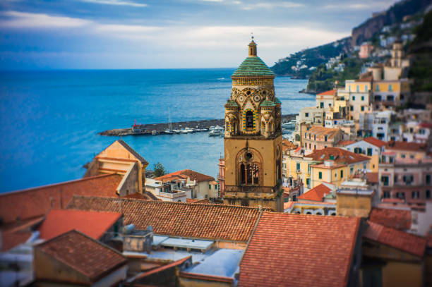 istock Panoramic view of Amalfi and harbor,Italy 664109852