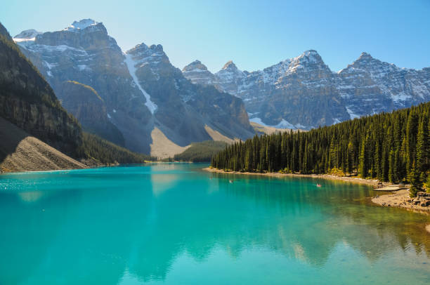 istock Rocky Mountains reflecting in Lake Moraine, Alberta, Canada. 664110602
