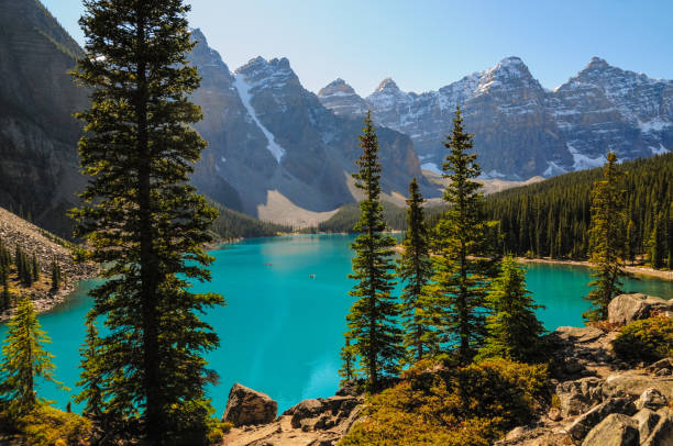 istock Rocky Mountains reflecting in Lake Moraine, Alberta, Canada. 664110618