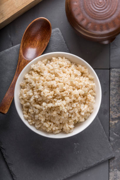건강 한 현미 - brown rice 뉴스 사진 이미지