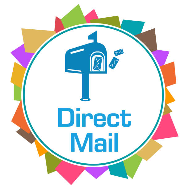 ダイレクトメールカラフルなランダムな図形サークル - envelope mail letter multi colored点のイラスト素材／クリップアート素材／マンガ素材／アイコン素材
